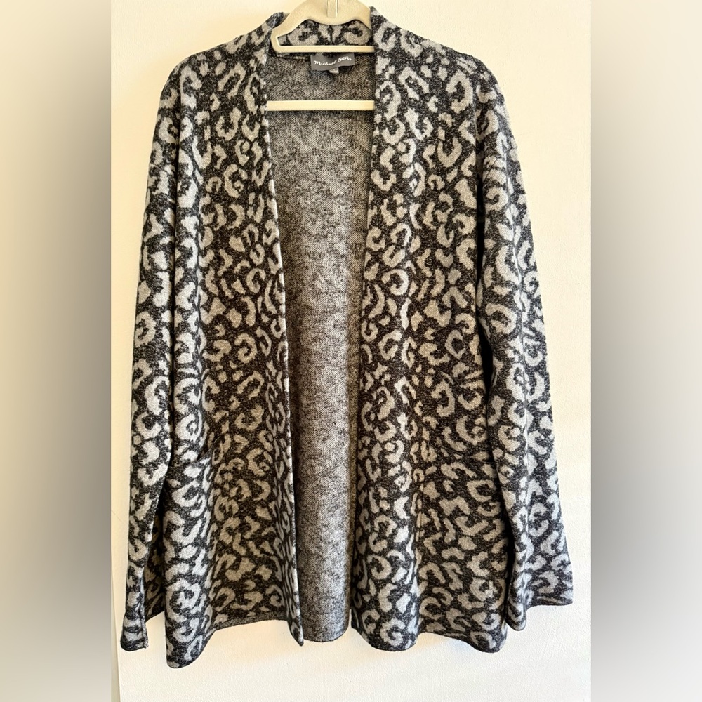 Michael Stars Black and Gray Patterned Cardigan